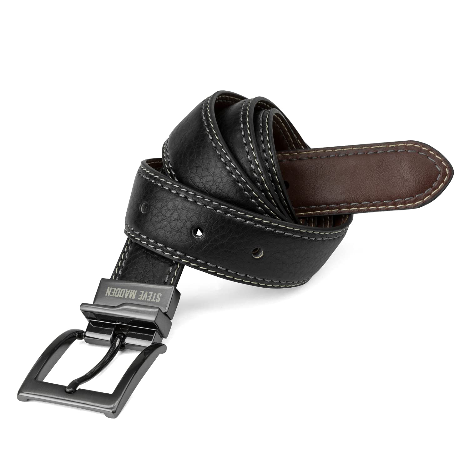 Foto 3 pulgar | Cinturón Steve Madden, Vestido Casual De Piel Reversible, Negro/marrón - Venta Internacional.