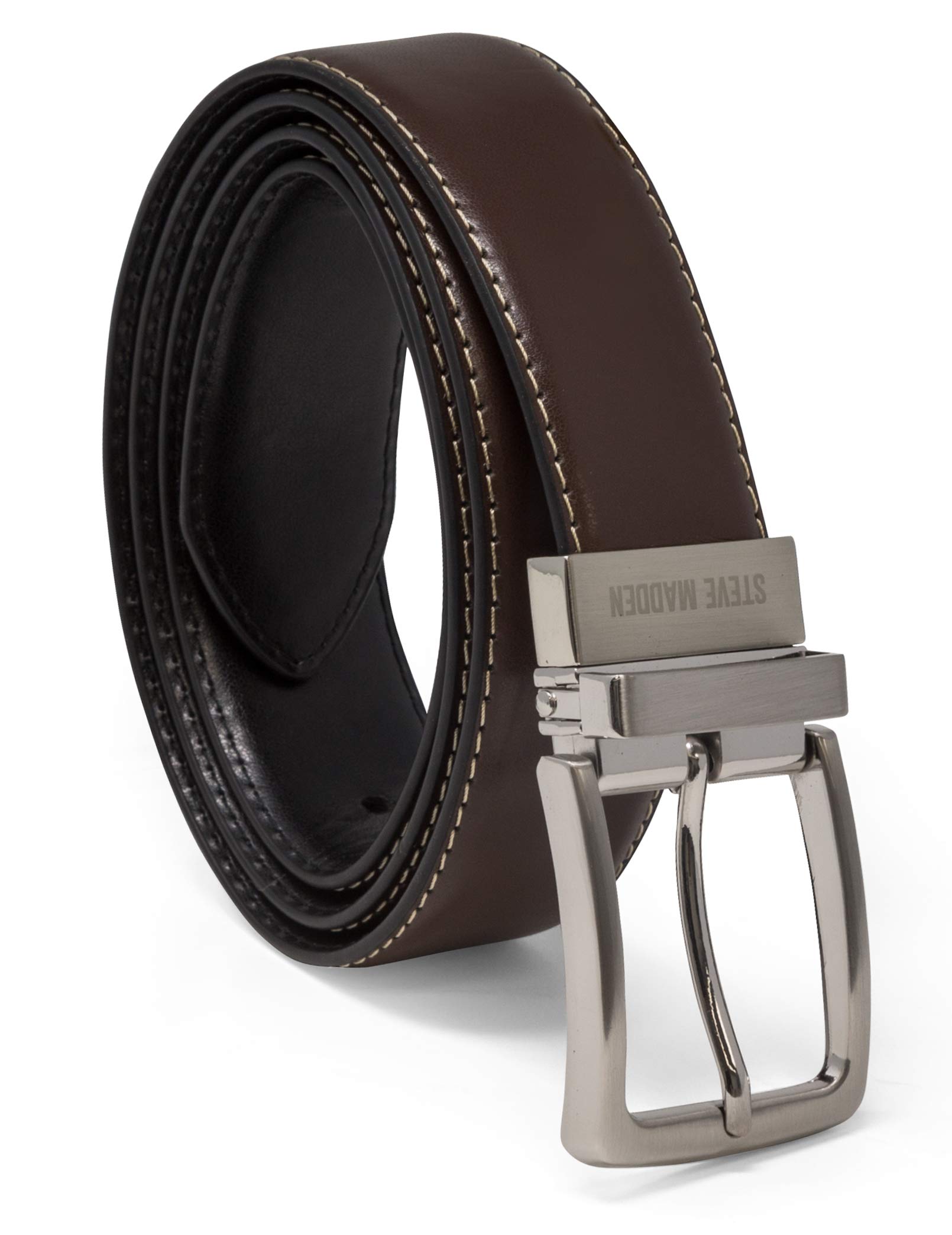 Cinturón Steve Madden Vestido Casual De Cuero Marrón/negro Para Hombre 46 - Venta Internacional.