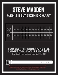 Foto 5 | Cinturón Steve Madden Vestido Casual De Cuero Marrón/negro Para Hombre 46 - Venta Internacional.