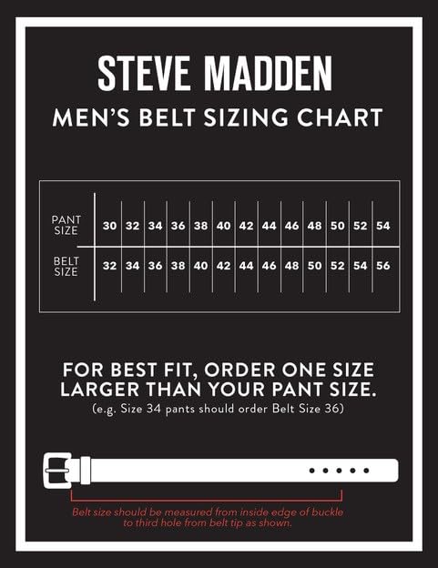 Foto 5 | Cinturón Steve Madden Vestido Casual De Cuero Negro/marrón Para Hombre - Venta Internacional.