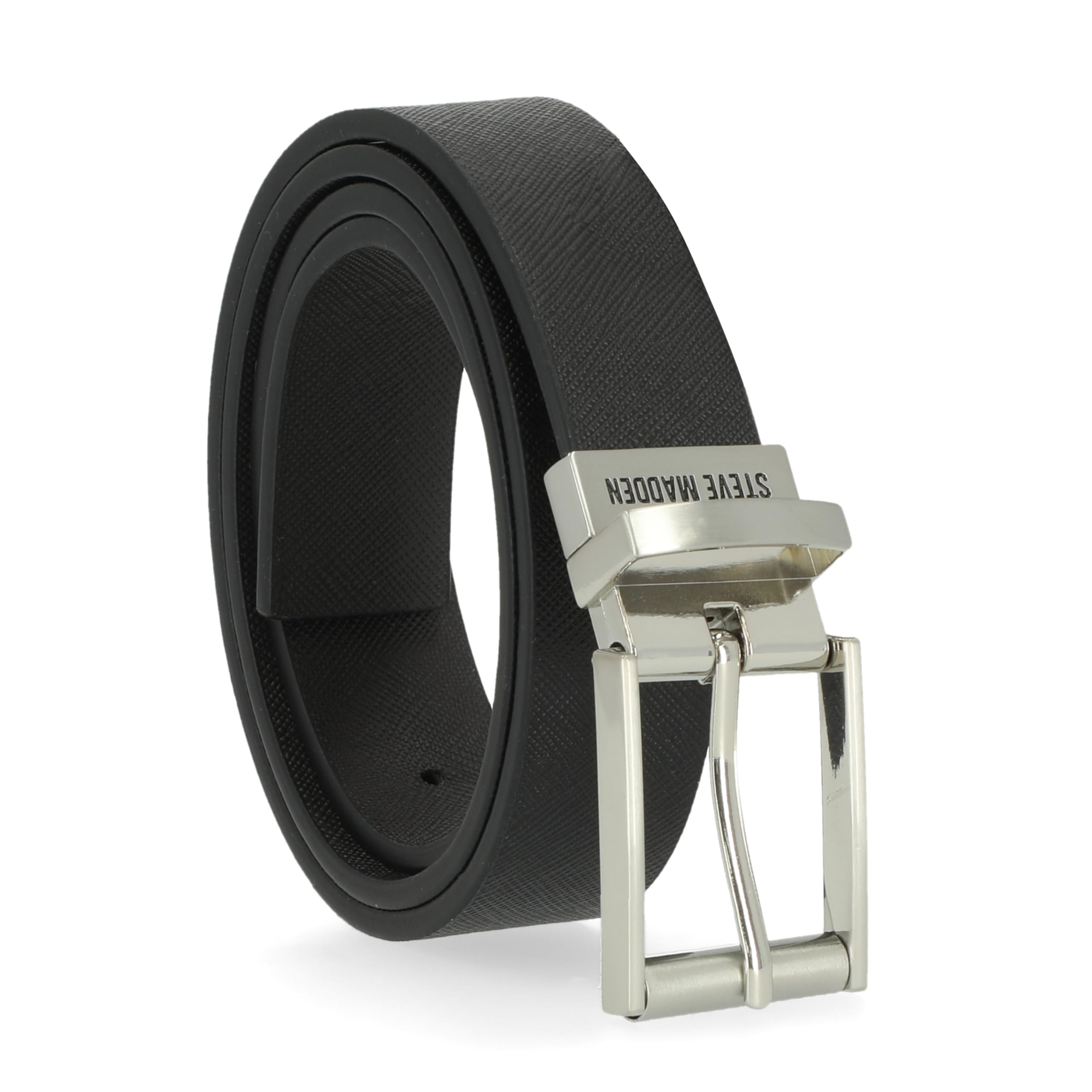 Cinturón Steve Madden, Vestido Casual De Piel Reversible, Negro/marrón - Venta Internacional.