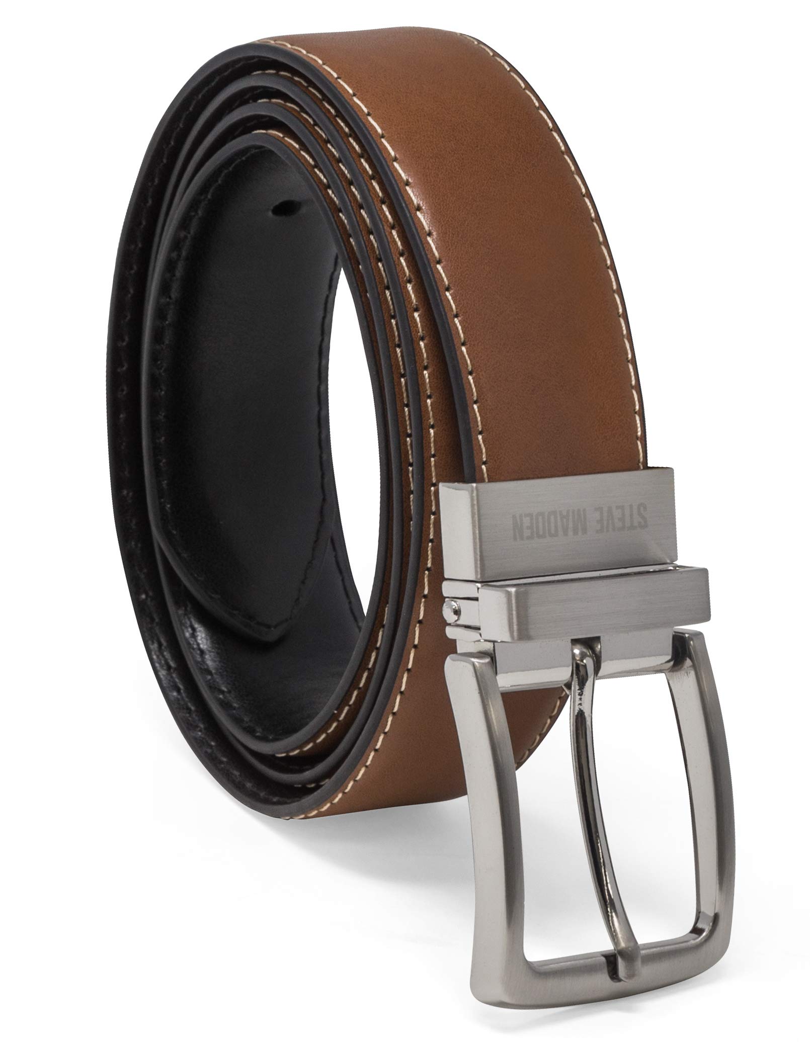 Foto 1 | Cinturón Steve Madden de Cuero Coñac/negro para Hombre - Venta Internacional
