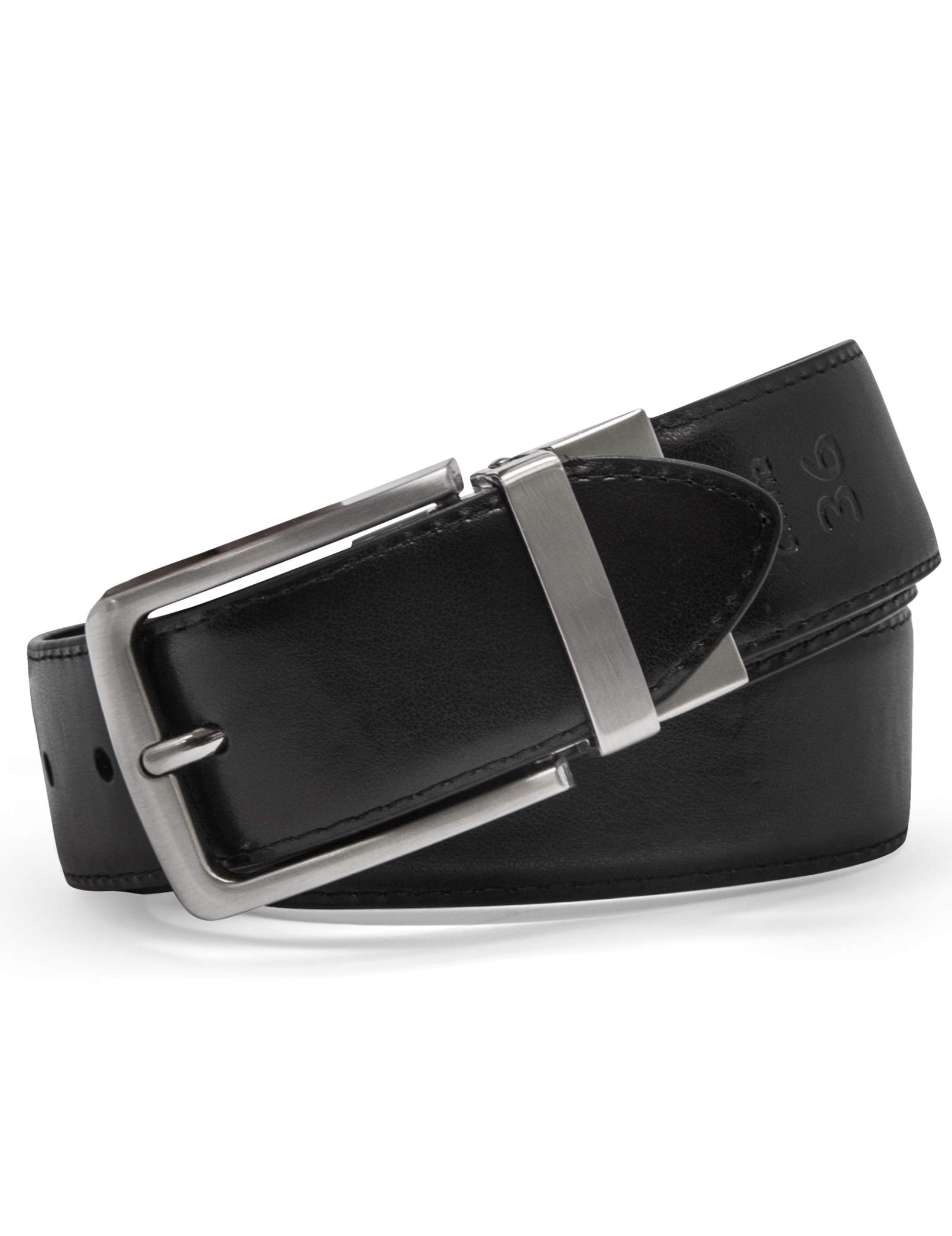 Foto 4 pulgar | Cinturón Steve Madden Vestido Casual De Cuero Marrón/negro Para Hombre 34 - Venta Internacional