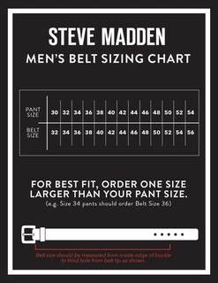 Foto 5 | Cinturón Steve Madden Vestido Casual De Cuero Marrón/negro Para Hombre 34 - Venta Internacional