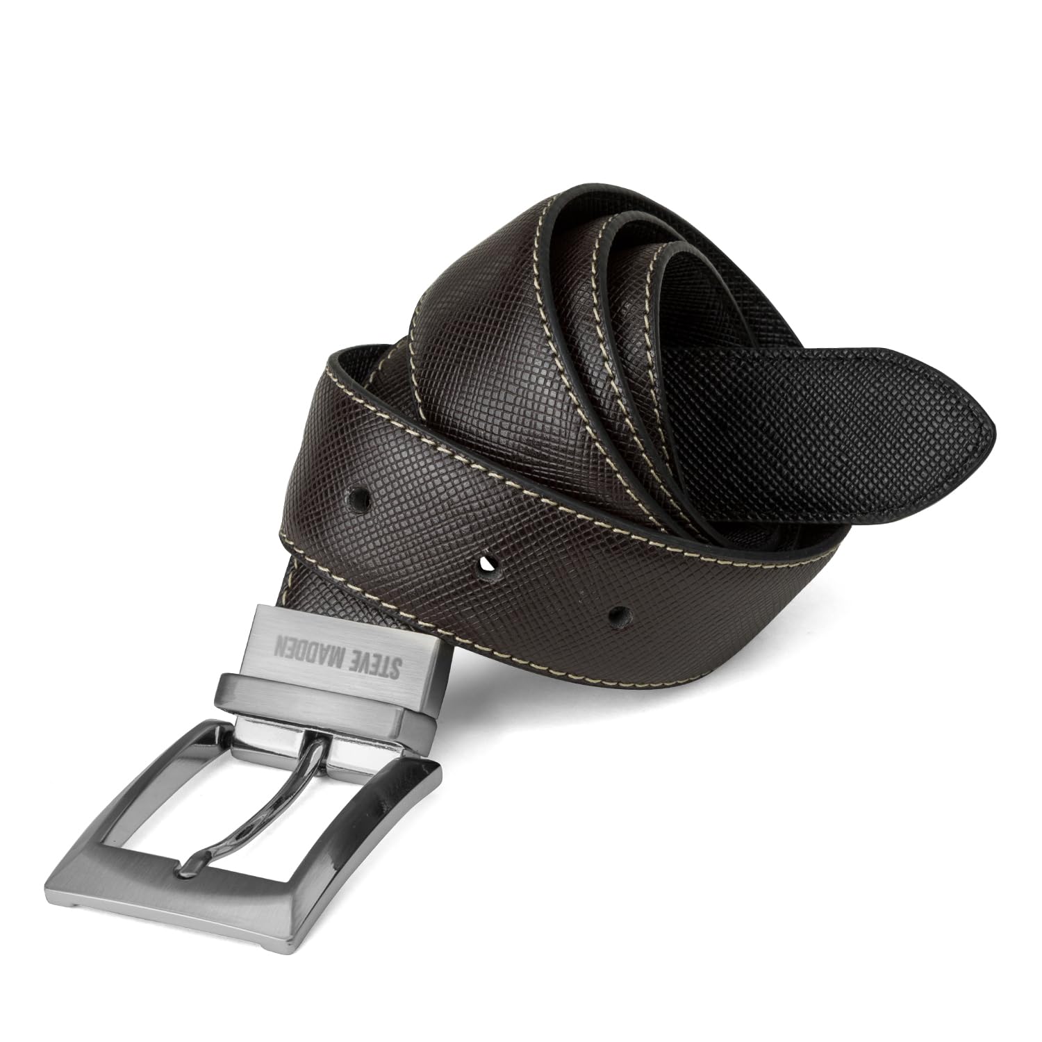 Foto 3 pulgar | Cinturón Steve Madden, Vestido Casual De Piel Reversible, Negro/marrón - Venta Internacional.