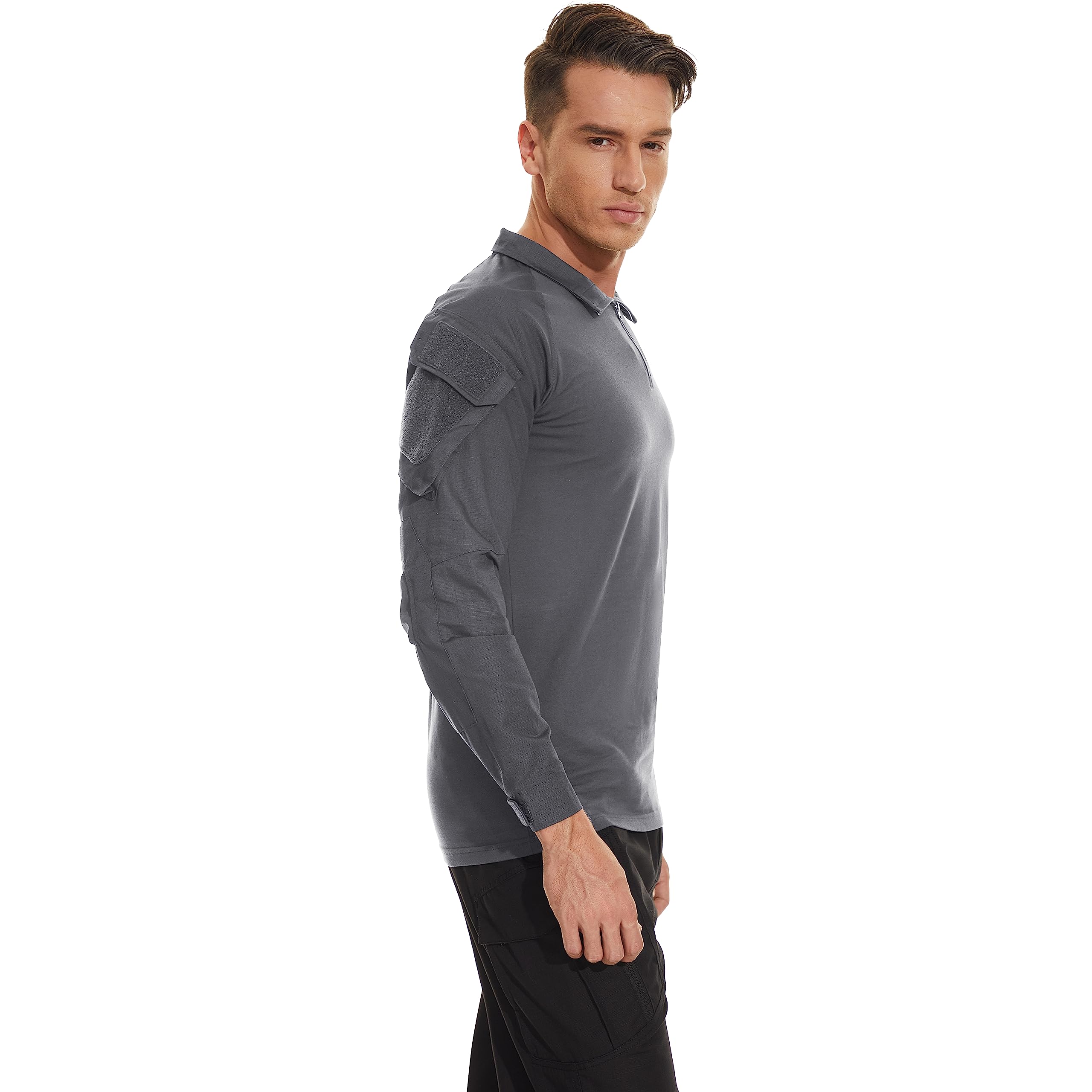 Foto 4 pulgar | Camisa De Combate Tacvasen De Manga Larga Táctica Gris Claro Para Hombre - Venta Internacional.