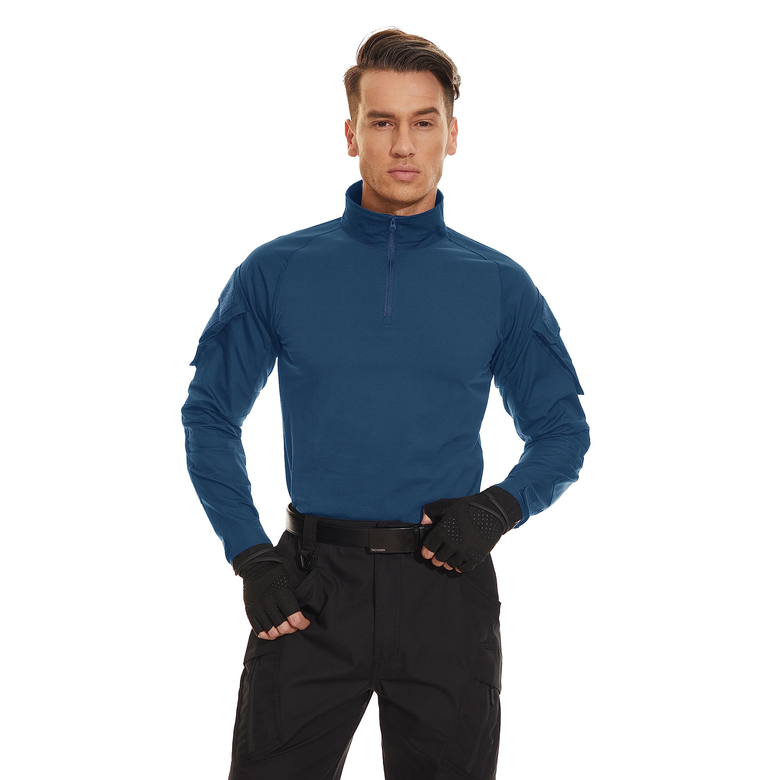 Foto 3 pulgar | Camisa Táctica Tacvasen, Jersey Con Cremallera Para Hombre, Color Azul S - Venta Internacional.