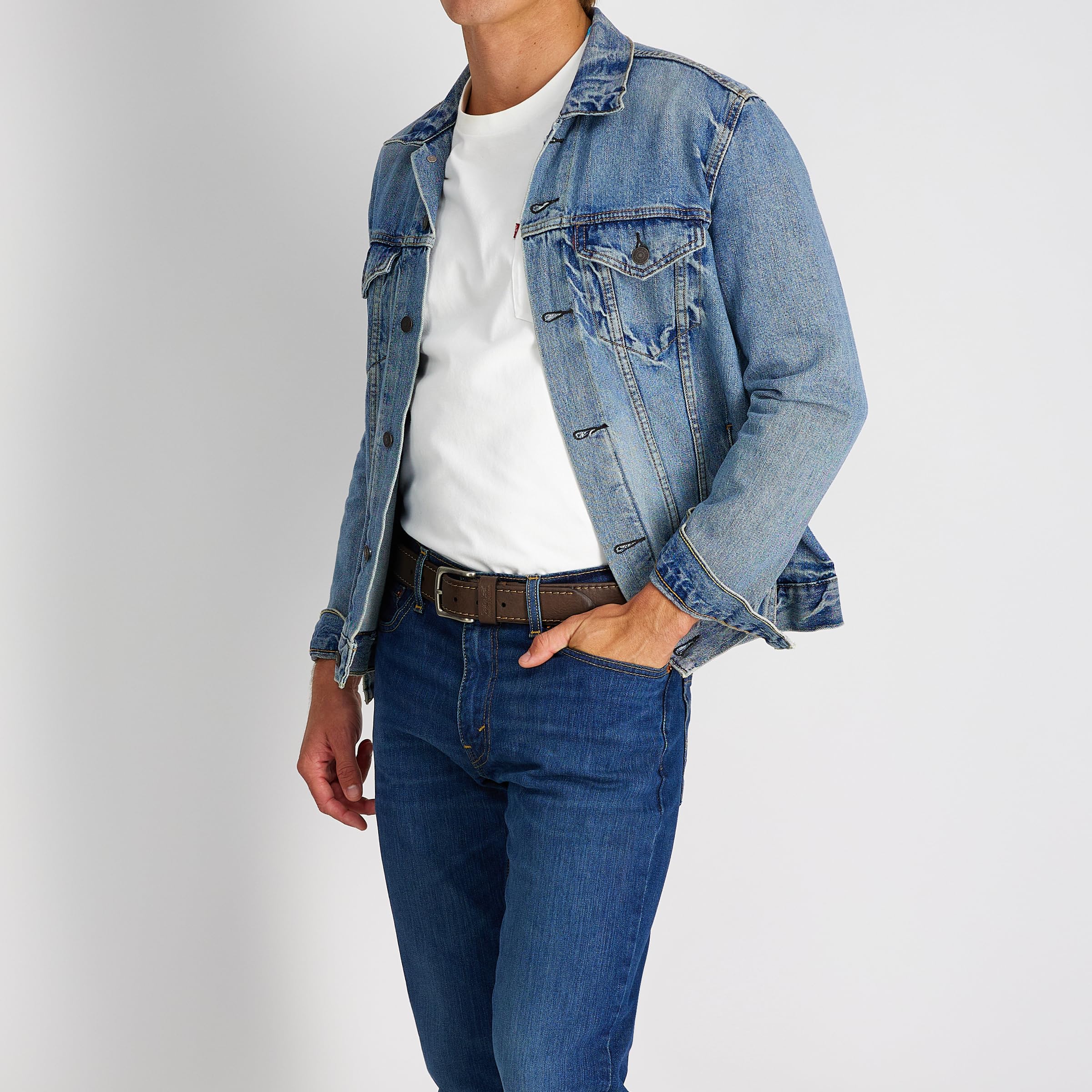 Foto 5 | Cinturón Levi's Casual Leather Para Hombre, Color Canela, Xl 42-44 Us - Venta Internacional.