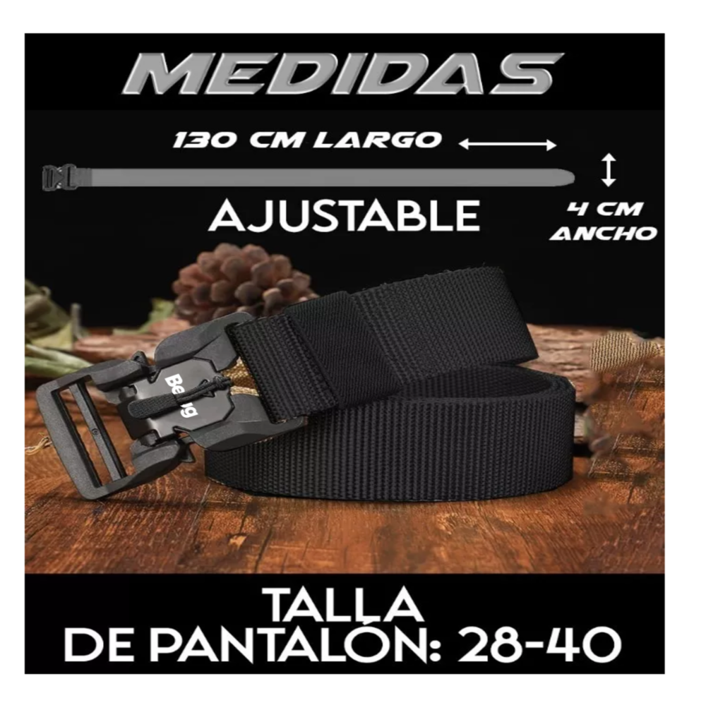 Foto 5 pulgar | Cinturón De Hombre Ajustable Táctico Casual De Moda Negro Belug