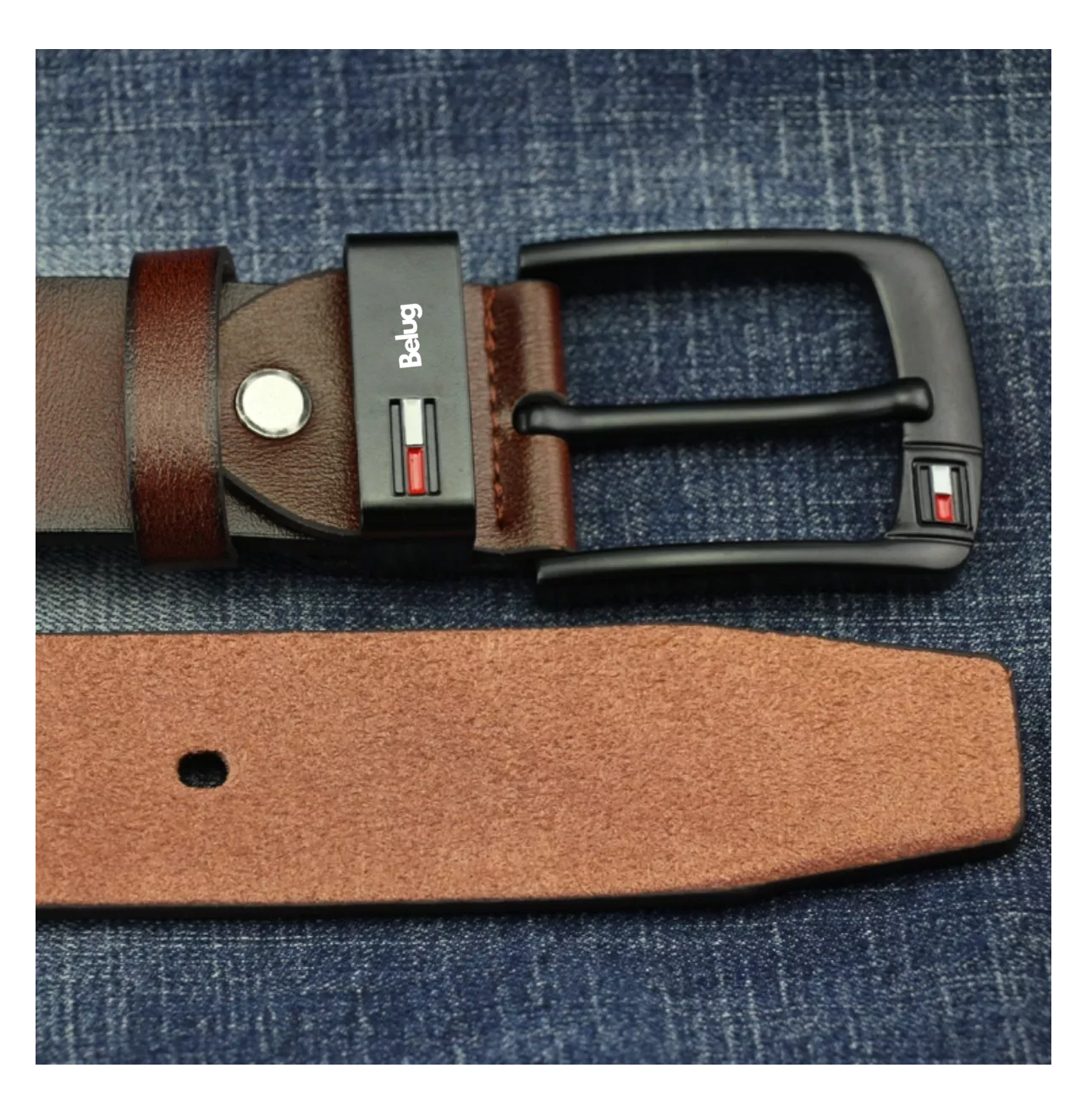 Foto 4 pulgar | Cinturón De Hombre Belug Excelente Calidad Marrón Talla:115