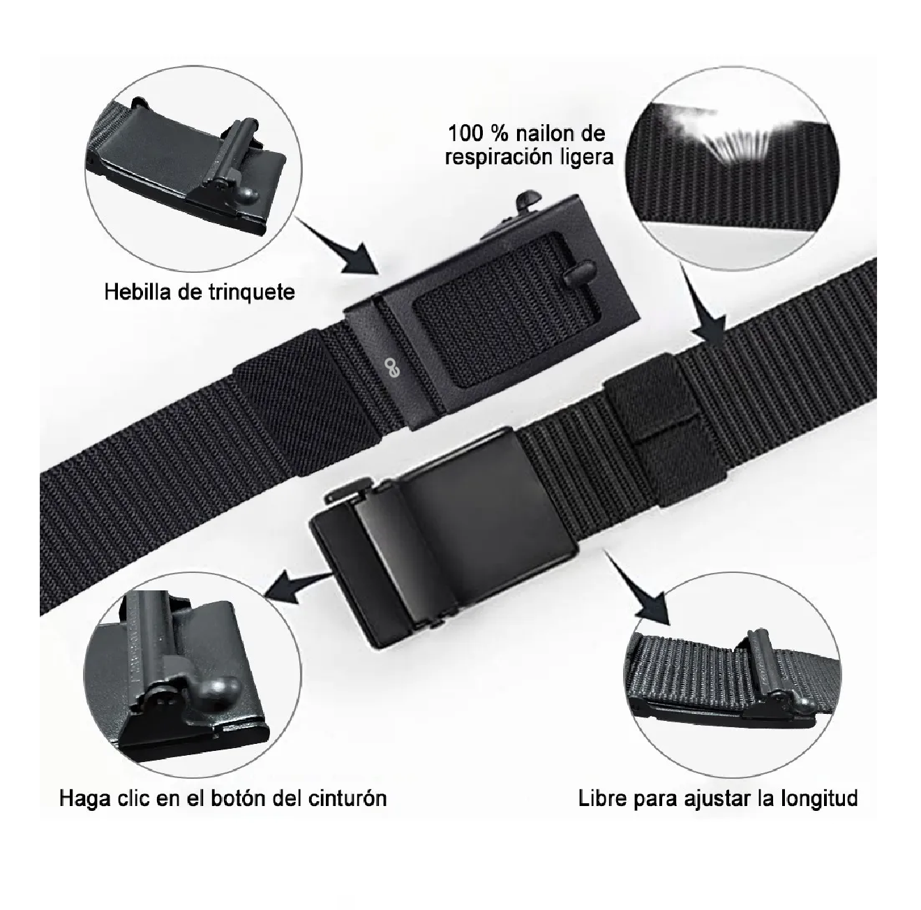 Foto 3 pulgar | Duo De Cinturones Eo Safe Imports Esi-1044-1 Negro