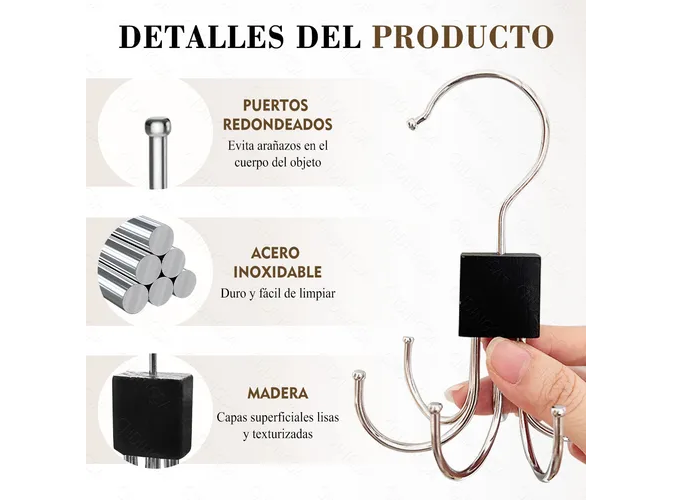 Foto 5 | Gancho Xtellar Giratorio Para Colgar Para Cinturón / Corbata