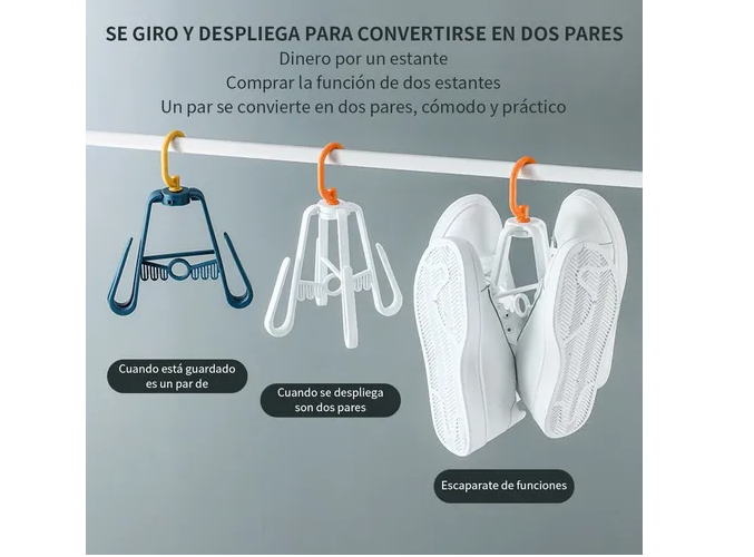 Foto 5 pulgar | Set Xtellar 5 Ganchos Exhibidor Para Sandalias Y Pantuflas