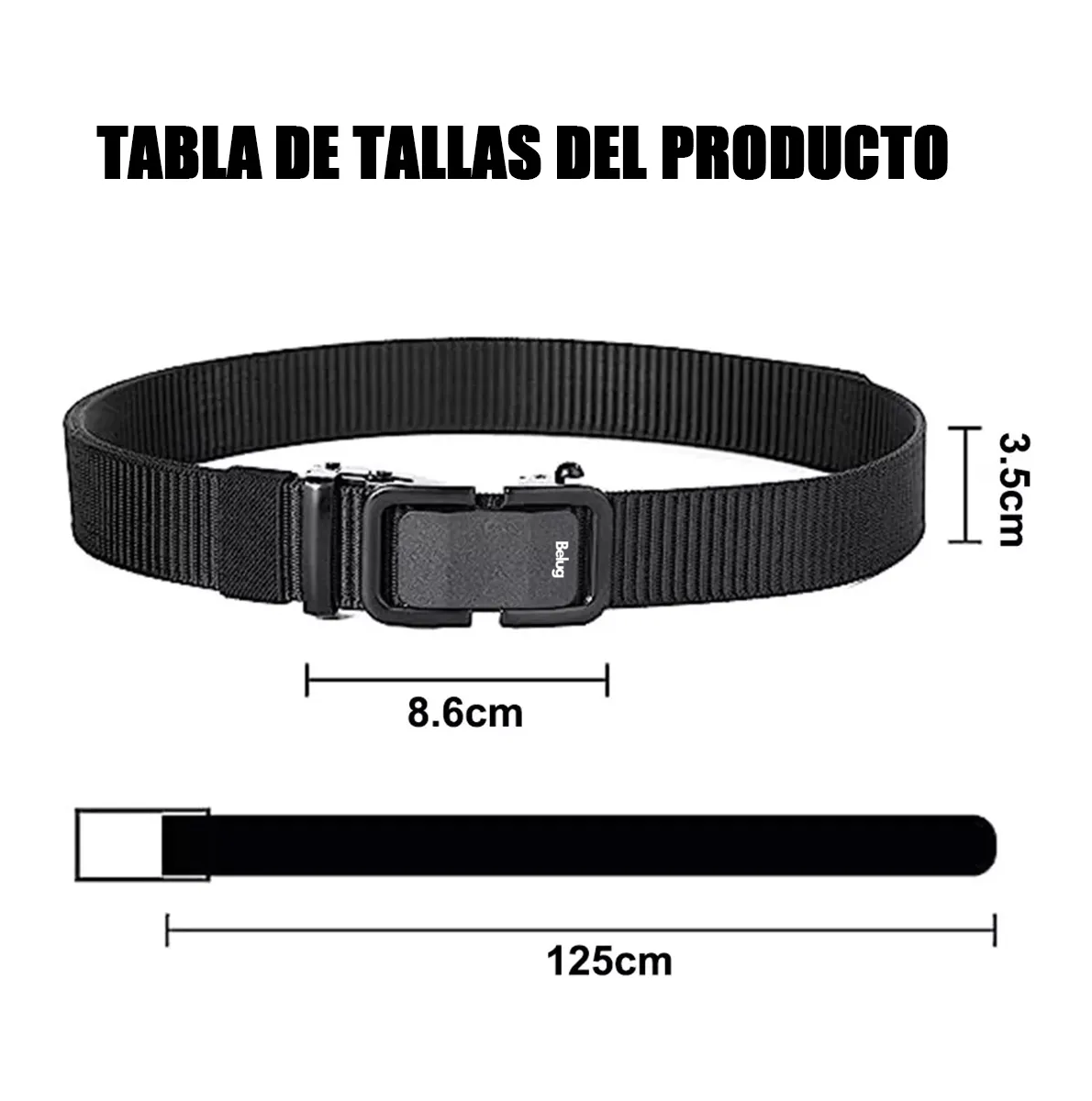 Foto 3 pulgar | 4pack Cinturones Belug Tácticos Ajustables 125cm Unisexo Negro+azul Marino+gris+marrón