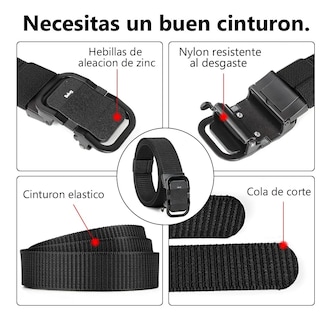 Foto 4 | 2pzs Cinturones Belug Táctico Militar Ajustable Moda Calidad Cinto Negro+caqui