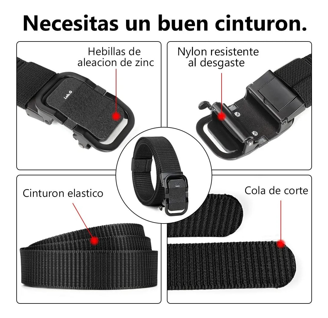 Foto 5 pulgar | 2pzs Cinturones Lab.g Táctico Militar Ajustable Moda Calidad Cinto Negro+azul