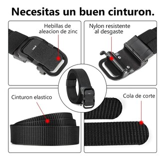 Foto 4 | 2pzs Cinturones Lab.g Táctico Militar Ajustable Moda Calidad Cinto Negro+azul