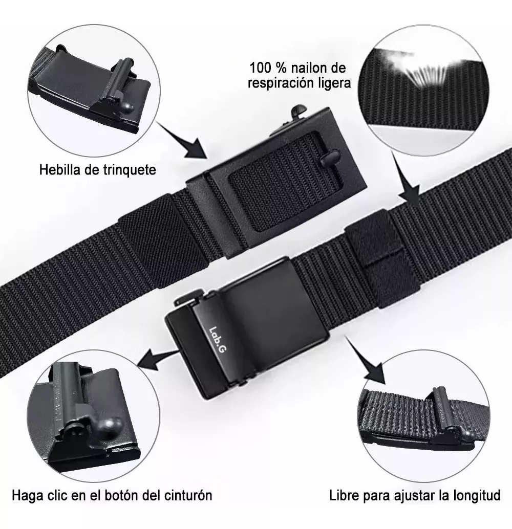 Foto 5 | 2pzs Cinturones Lab.g Táctico Militar Ajustable Moda Calidad Cinto Negro+marrón