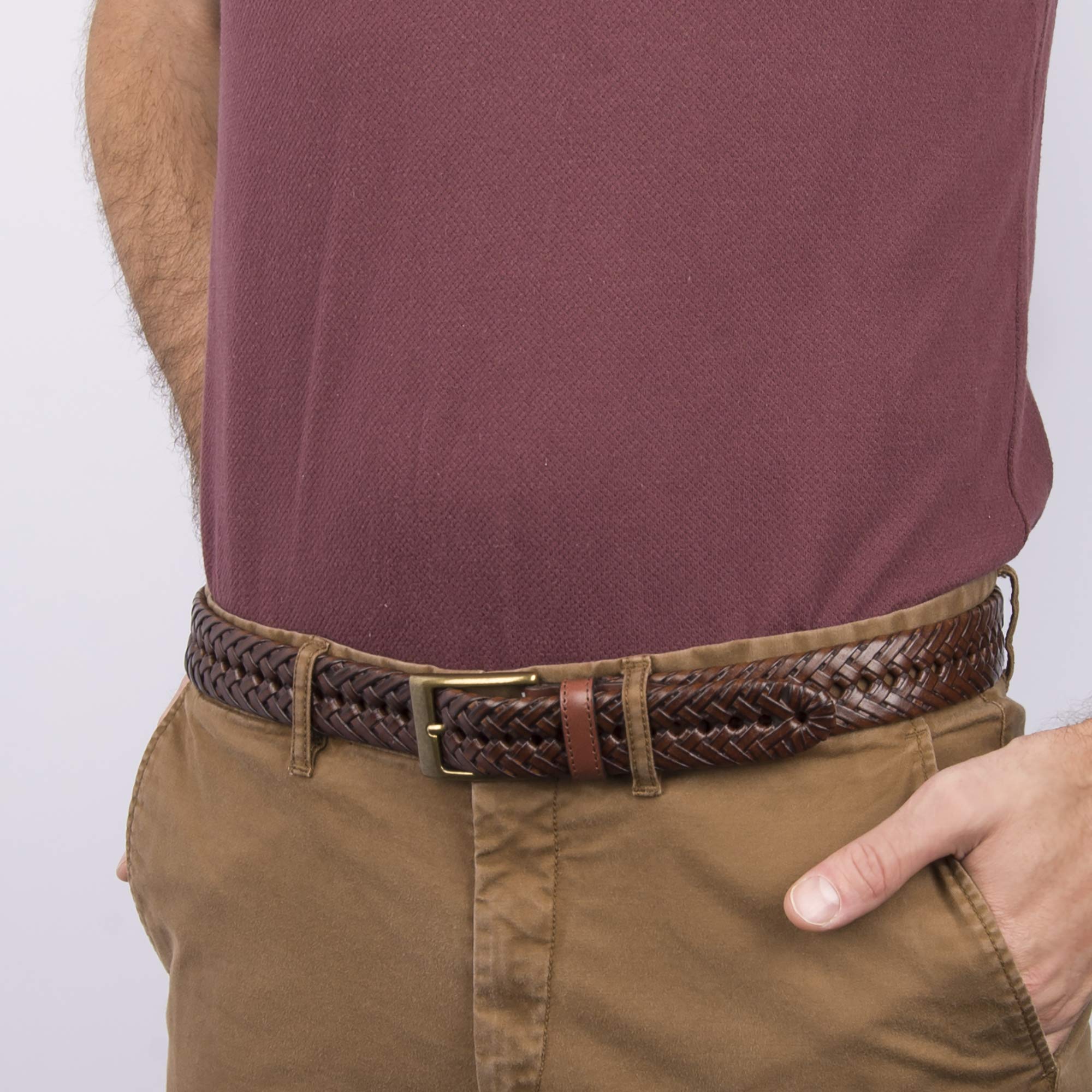 Foto 7 pulgar | Vestido Casual De Cuero Trenzado Belt Dockers Para Hombre - Venta Internacional.