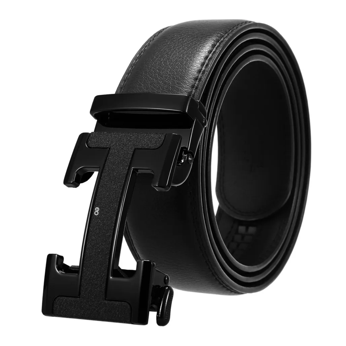 Foto 1 | Cinto Negro De Elegante Cuero Hombre, Hebilla Automática H Eo Safe Imports Esi-19363 Negro