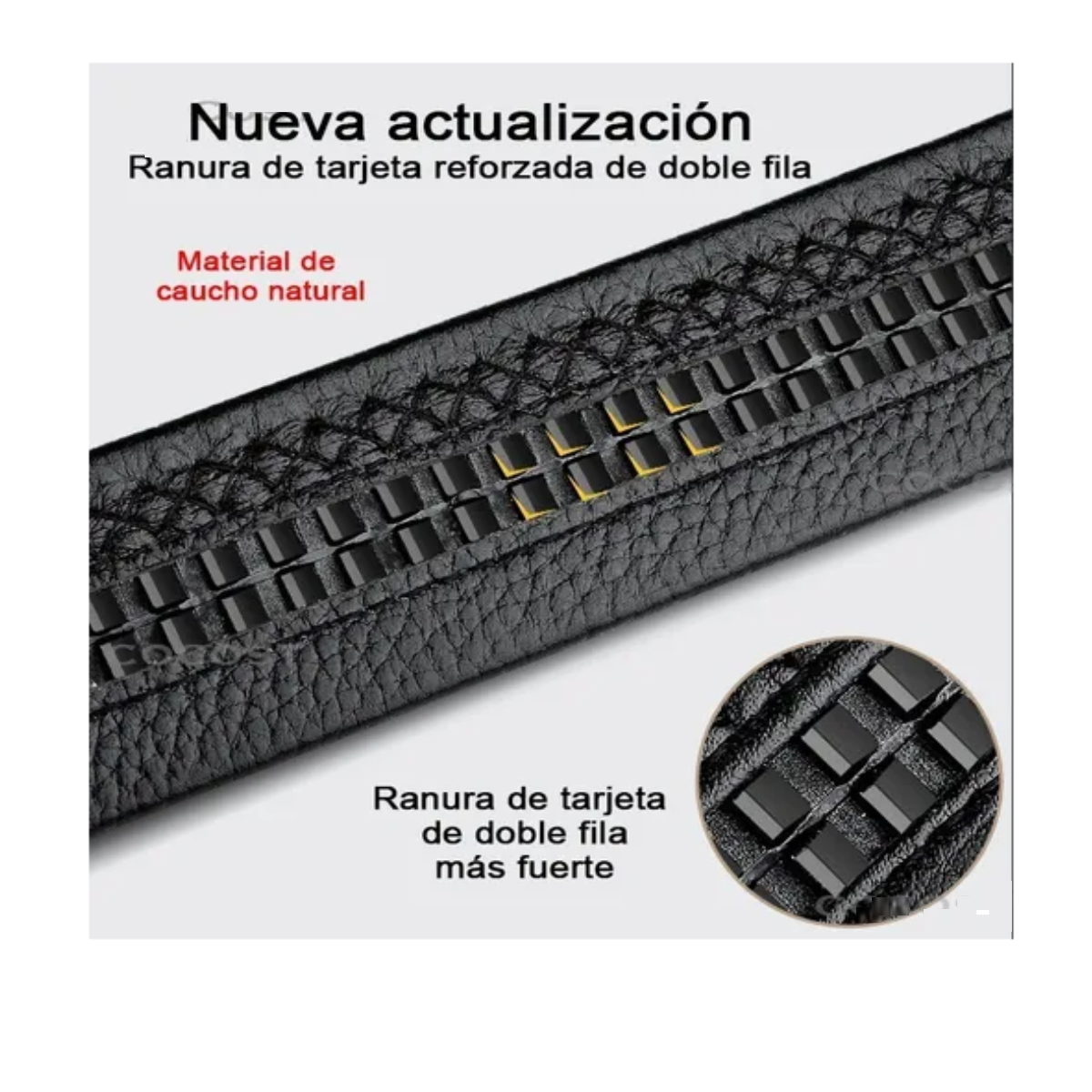 Foto 4 | Cinto Negro De Elegante Cuero Hombre, Hebilla Automática H Eo Safe Imports Esi-19363 Negro