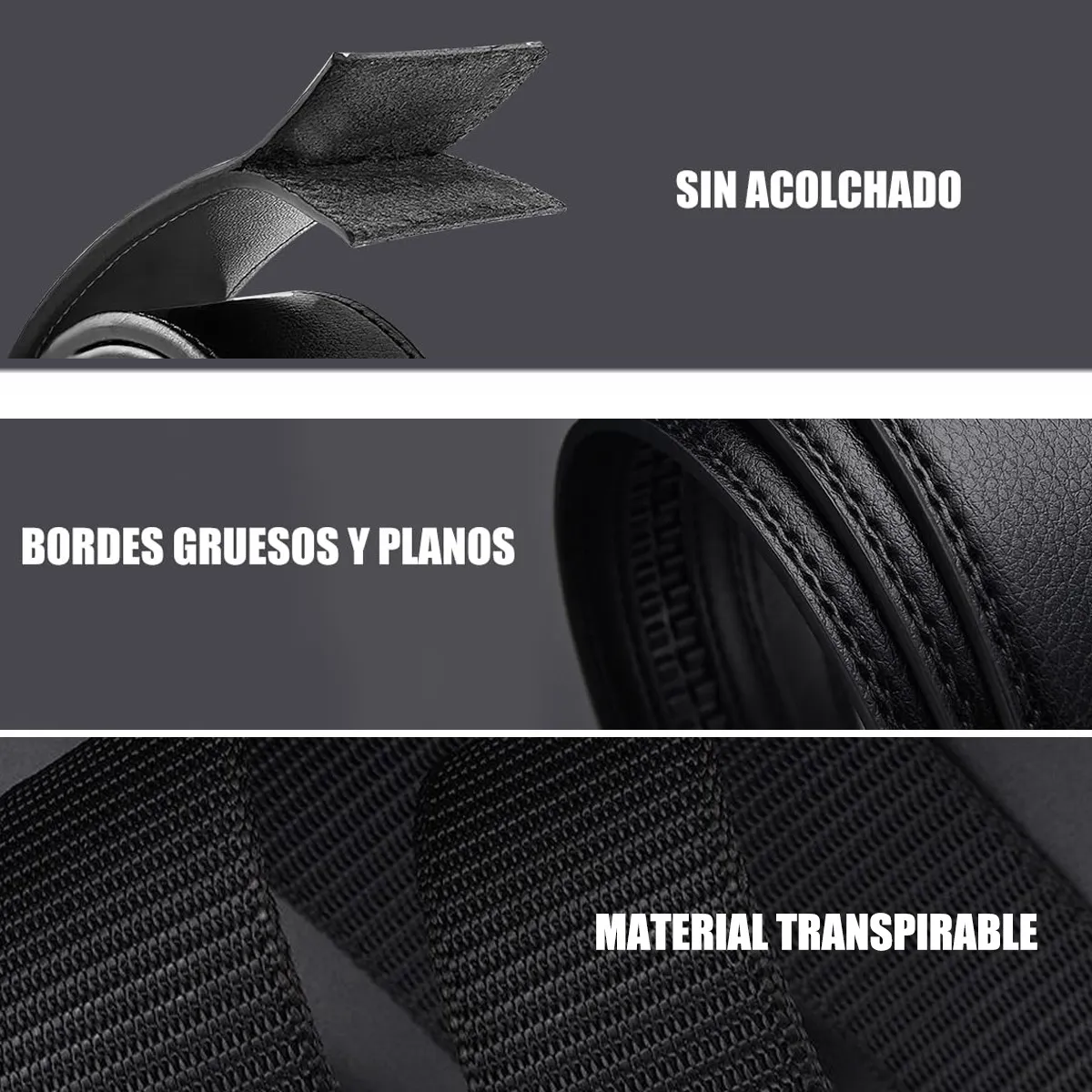 Foto 3 | Set 3pz Cinturones Piel Hombres Ajustable Moda Excelente Calidad Eo Safe Imports Esi-19367 Negro
