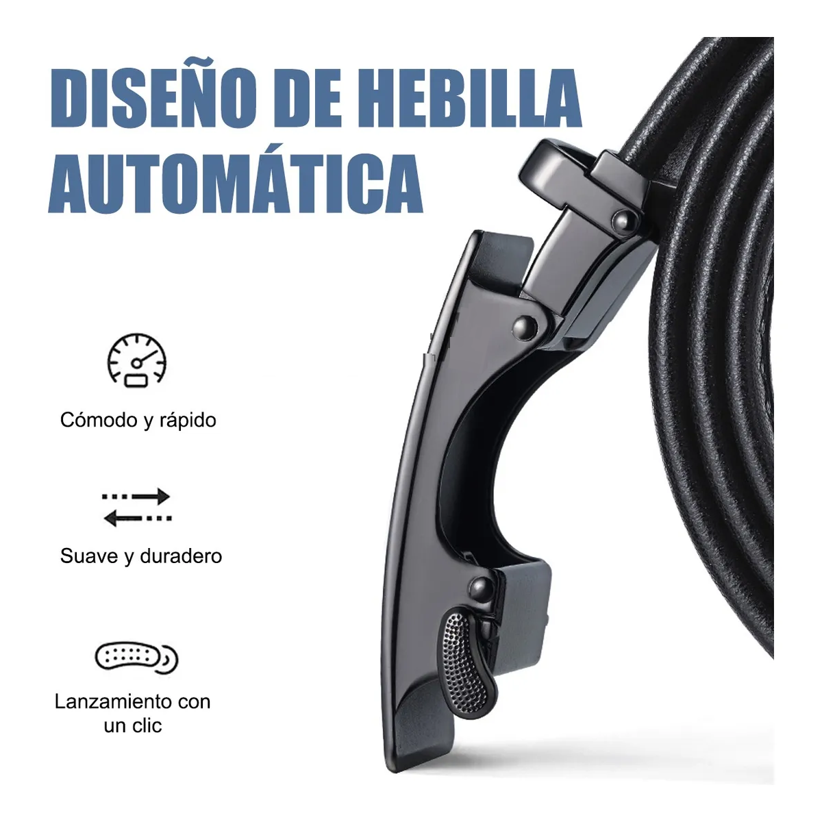 Foto 4 | Set 3pz Cinturones Piel Hombres Ajustable Moda Excelente Calidad Eo Safe Imports Esi-19367 Negro