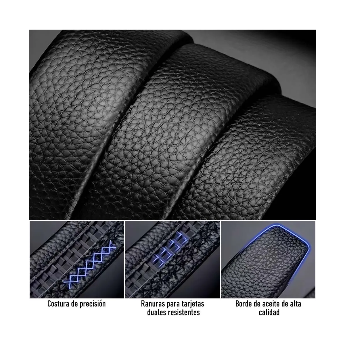 Foto 4 pulgar | 2 Cinturones Negros Con Hebilla Automática 120cm Unitalla Eo Safe Imports Esi-19359 Negro