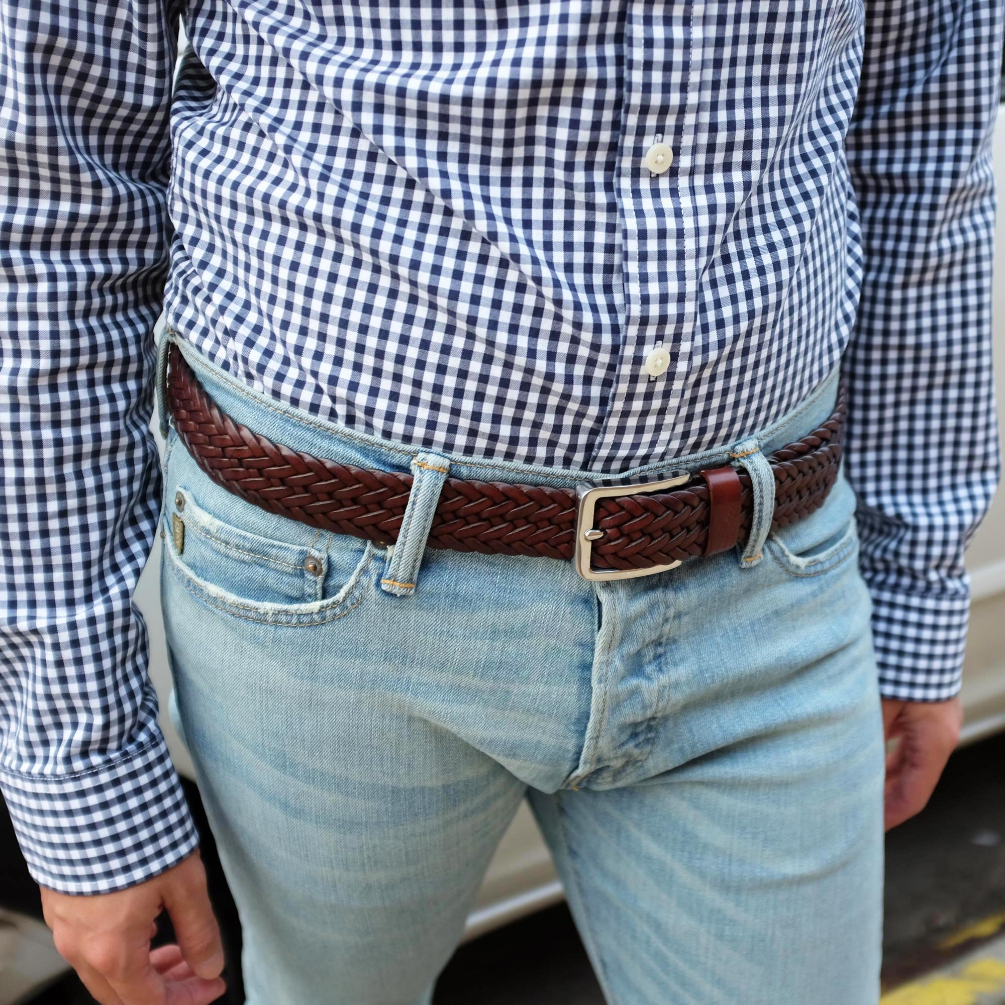 Foto 5 | Cinturón de Piel para Hombre Falari Trenzado - Venta Internacional
