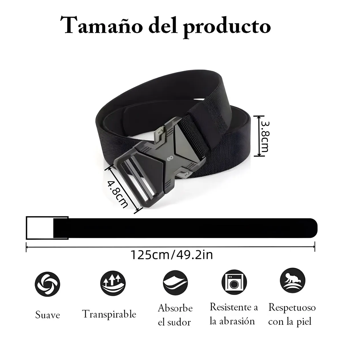 Foto 4 pulgar | Par De Cinturones Ajustables 2pzs Unitalla Eo Safe Imports Esi-19356 Negro Y Dorado
