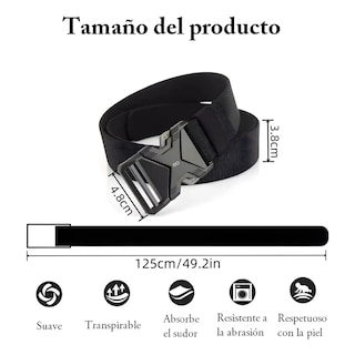 Foto 3 | Par De Cinturones Ajustables 2pzs Unitalla Eo Safe Imports Esi-19356 Negro Y Dorado