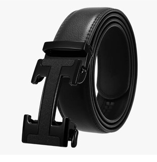 Foto 1 | Cinto Negro De Elegante Cuero Hombre, Hebilla Automática