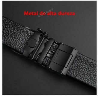 Foto 4 | Cinto Negro De Elegante Cuero Hombre, Hebilla Automática