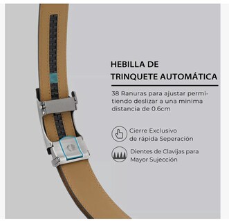 Foto 3 | Cinto Negro De Elegante Cuero P/hombre C/hebilla Automática