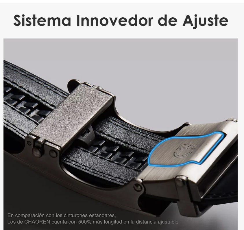 Foto 6 pulgar | Cinto Negro De Elegante Cuero P/hombre C/hebilla Automática