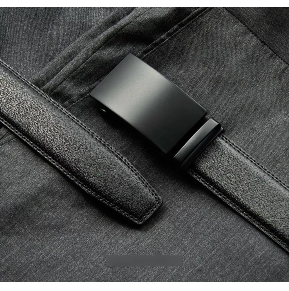 Foto 7 pulgar | Cinto Negro De Elegante Cuero P/hombre C/hebilla Automática