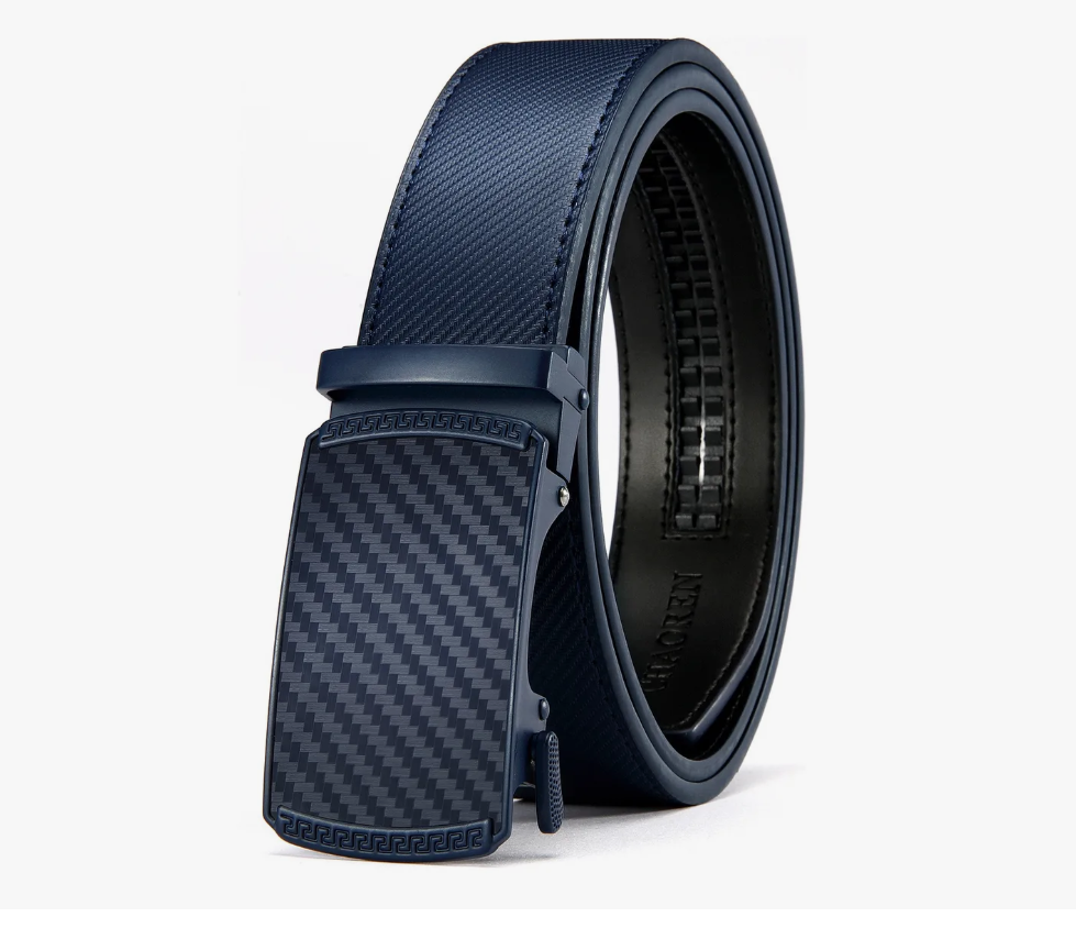 Cinturón De Cuero Con Hebilla Automática Ajustable P/hombre