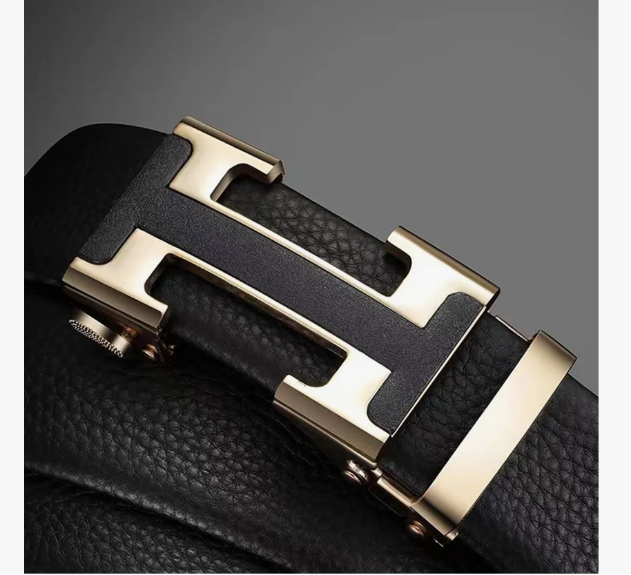 Foto 4 pulgar | Cinto De Cuero P/hombre C/hebilla Automática Regalo Elegante