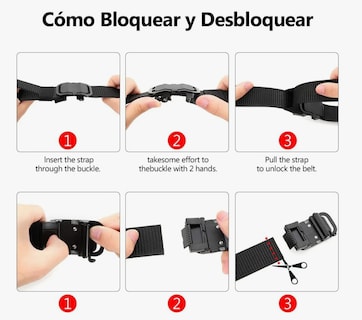Foto 2 | Set 2 Cinturón Ajustable De Moda Para Hombre 125cm