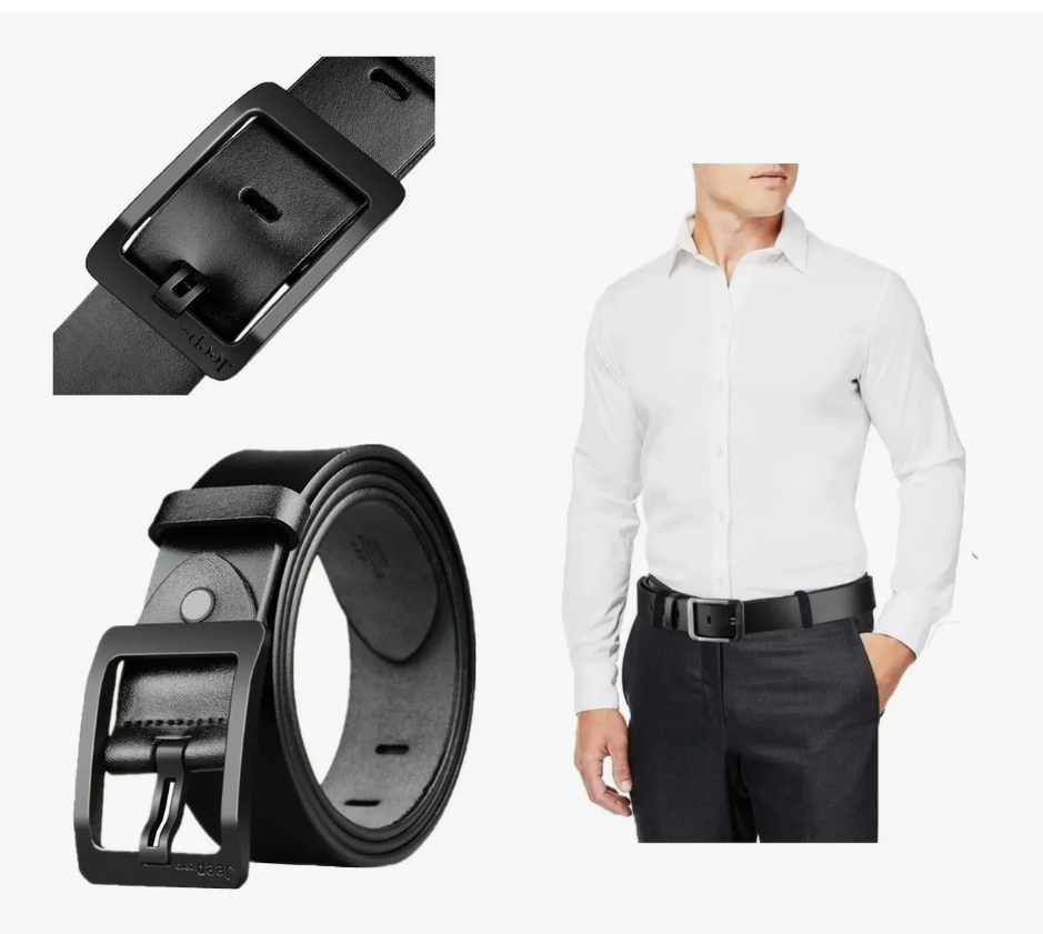 Foto 3 | Cinturón De Piel De Vacuno De Moda Para Hombre