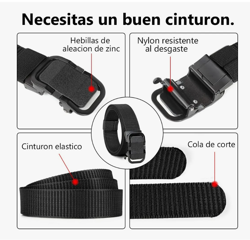 Foto 5 pulgar | Set 2 Cinturón Ajustable De Moda Para Hombre 125cm