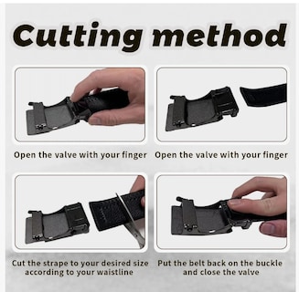 Foto 3 | Cinturon Negro Hombre Elegante Cuero Hebilla Automática 2pz