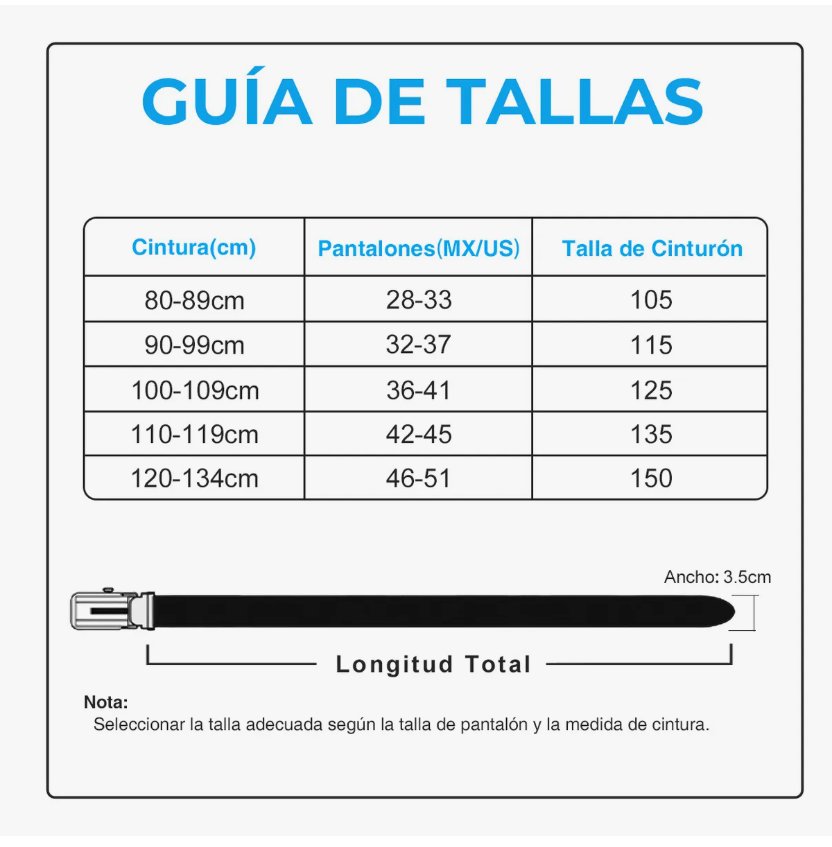 Foto 5 | Cinturón Hombre Cuero Hebilla Automática Vestir Ajustable