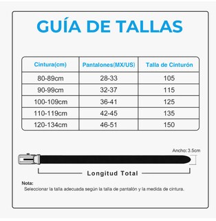 Foto 5 | Cinturón Hombre Cuero Hebilla Automática Vestir Ajustable