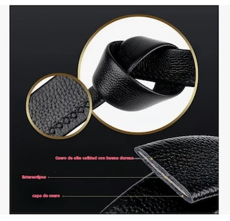 Foto 5 | Cinto Negro De Elegante Cuero Hombre, Hebilla Automática