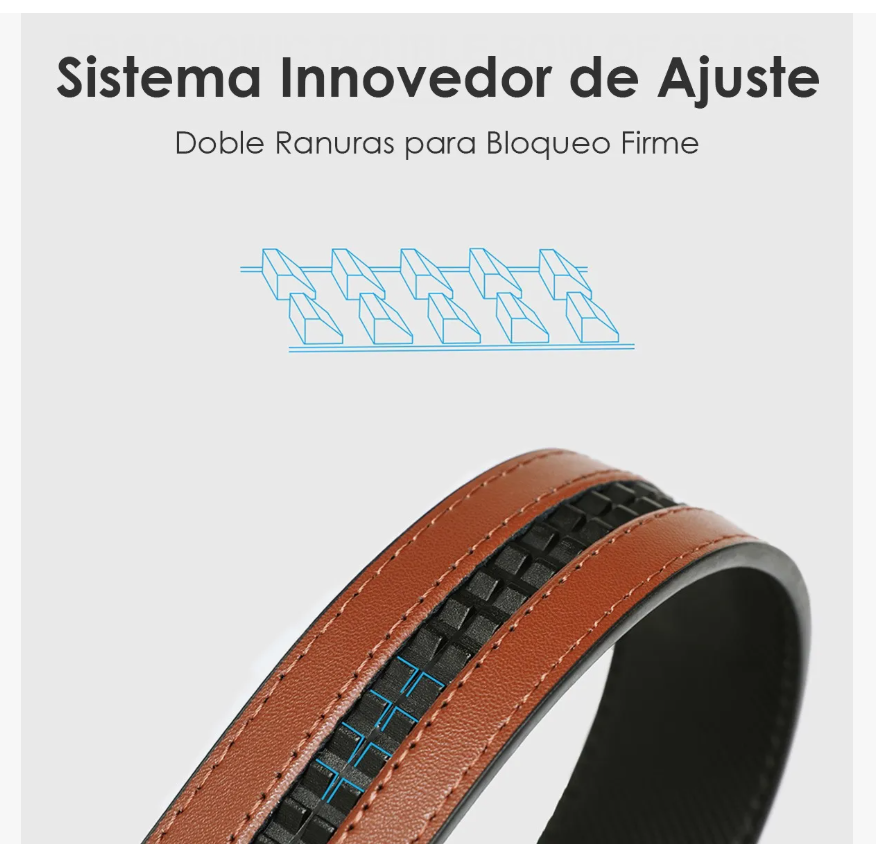 Foto 5 pulgar | Cinturón De Cuero Con Hebilla Automática Ajustable P/hombre