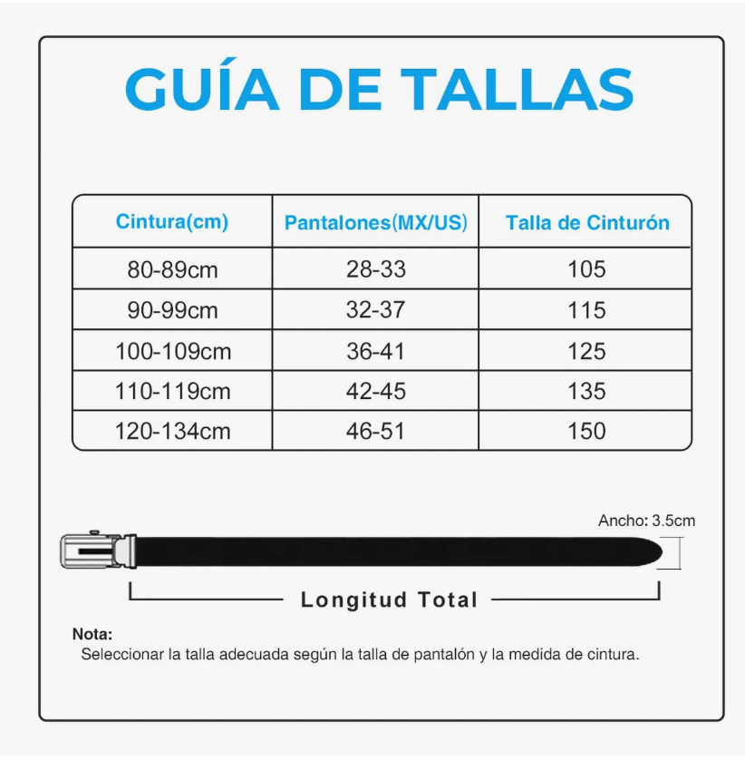 Foto 6 pulgar | Cinturón De Cuero Con Hebilla Automática Ajustable P/hombre