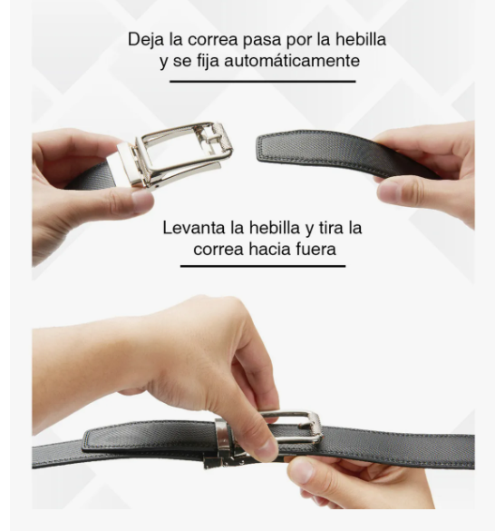 Foto 5 pulgar | Cinturón Hombre Cuero Vestir Cinto Caballero Hebilla Ajustable Cortable Color Marrón Talla 115