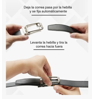 Foto 4 | Cinturón Hombre Cuero Vestir Cinto Caballero Hebilla Ajustable Cortable Color Marrón Talla 115
