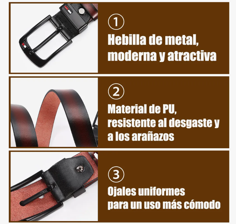 Foto 4 pulgar | Cintos Hombre Cinturones De Piel Accesorios Para Hombres